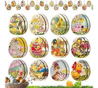 Decoraciones de árbol de Pascua, decoraciones de conejo de Pascua | de conejo Lindo Decoración de Pascua de conejo,12 estilos de de primavera, decorativos para pared, puerta