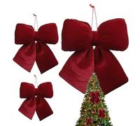 Decoraciones de arco genéricas | Christmas Tree Ribbon Bows Gift Wrapping | Indoor Outdoor Holiday Party Decor Ornaments, Classic Wine Red Decorative Ties for Front Door, Window, Fence and Wrappings