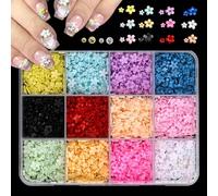 Decoraciones de arte de uñas profesionales Adornos de uñas florales Decoraciones artesanales de resina de 0, 1 mm de espesor para bodas Virutas de Unguis degradado de
