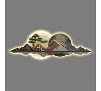 Decoraciones de arte mural 3D creativas, esculturas de pared, lámpara, arte colgante de pared, cuadro colgante de pared de paisaje, decoración oriental para el hogar y el pasillo, pintura colgante de