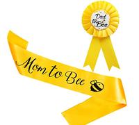 Decoraciones de baby shower, color amarillo, para mamá, para ser, insignia, decoración de fiesta de bienvenida de papá a ser bebé