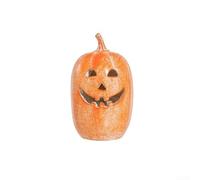 Decoraciones de calabaza hechas a mano, decoración de calabaza de resina de Halloween, apertura inferior para velas LED o luces de cadena, para escritorio y estante (12 cm)