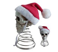 Decoraciones de calaveras para el hogar, copas de árbol de Navidad en forma de cráneo | Cabeza de esqueleto decorativa de 12,7 cm para fiesta, jardín, terraza, oficina, biblioteca de césped, casa