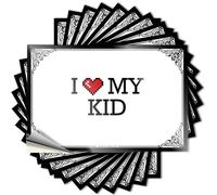 Decoraciones de camping, tatuaje de casco gris topo I Love My Kid | Calcomanías de vinilo impermeables (8 x 12 cm)