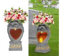Decoraciones de Cementerio para Tumba, jarrones de Cementerio para Tumba, decoración para tumbas, ángel de jardín, jarrón de Cementerio con LED, Estatua Conmemorativa de jardín Familiar, Regalo