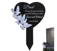 Decoraciones De Cementerio: Placa De Sentimiento De Hierro, Diseño Amoroso Hueco, Estaca De Patio De Duelo | Regalos De Condolencia Funeraria, Conmemorativo Duradero Al Aire Libre Para Seres Qu