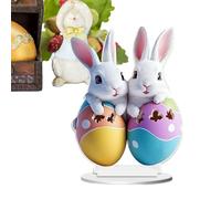 Decoraciones de Conejito - de Mesa Acrílico de Conejo - Decoración para Bandeja Escalonada de Pascua - Diseño de Huevo Estilo Granja para Fiesta de Primavera, Escritorio, Fiestas, Chimenea, Bandeja Es