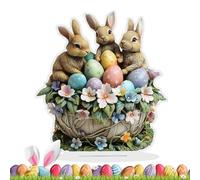 Decoraciones de conejo | Decoración de Pascua de temporada lindo colorido acrílico 2D - Adorno de escritorio de conejo plano 2D | para el hogar, sala de estar, estante de escritorio, gabinete de boda