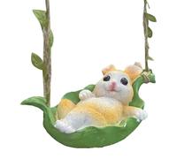 Decoraciones de Conejo genéricas | de jardín de Resina Que representa a un Conejo en una Hamaca, estatuas al Aire Libre | para jardín al Aire Libre árbol Patio Patio casa Paisaje balcón Pasillo