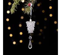 Decoraciones de conos de pino de Navidad, adorno de cono de pino acrílico, para árbol, suministros de manualidades, hogar, jardín, vacaciones, fiestas, decoración colgante (transparente)