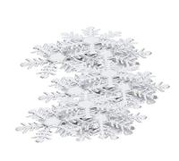Decoraciones de copos de nieve Tela no tejida Lentejuelas navideñas de nieve Plata 6 cm Paquete de 200 piezas para decoración navideña en casa, oficina, fiesta, boda, invierno