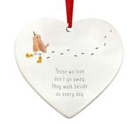 Decoraciones de corazón navideño, adornos en forma de amor para el árbol de Navidad,Colgantes para colgar, motivacionales: los que amamos no se van, caminan a nuestro lado todos los días. Adornos para