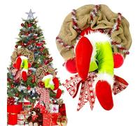 Decoraciones de Corona de Navidad, Patas de Peluche, Decoraciones navideñas, piernas de Elfo para árbol de Navidad, Corona de ladrón de Navidad, Exquisita Corona de Santa Claus, Corona de Navidad