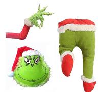 Decoraciones De Cuerpo De Grinch LadróN De Navidad Juegos De áRbol De Adorno De Brazo Y Cabeza Brazo De Felpa De Arpillera De Grinch para Interiores para Chimenea Puerta Ventana Decoracion Navidad