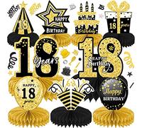Decoraciones de Cumpleaños 10pcs 18 Centros de Mesa de Panal Decoraciones para Fiestas para CumpleañOs Suministros Decoración (18 años)