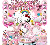 Decoraciones de cumpleaños de Hello Kitty, decoraciones para fiestas y decoración con globos. Artículos para fiestas de Hello Kitty. nuevo