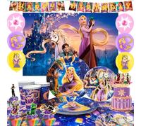 Decoraciones de cumpleaños de Rapunzel, decoraciones para fiestas de cumpleaños de Rapunzel, decoraciones con globos para fiestas de Rapunzel nuevo