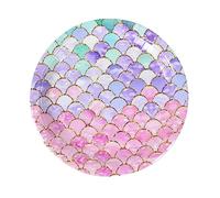 Decoraciones de cumpleaños de sirena, paquete de 32 platos de papel, suministros para fiesta submarina de sirena, platos desechables para fiesta de cumpleaños de princesa sirena (9 pulgadas)