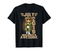 Decoraciones de cumpleaños del 7 de Julio para Hombre, 7 años 2019, 7º Oso de Peluche Camiseta