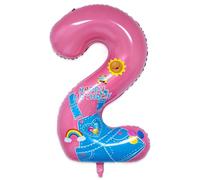 Decoraciones de cumpleaños para profesores de inglés de 40 pulgadas, globo rosa arcoíris número 2 para 2º baby shower, suministros de fiesta de cumpleaños