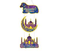 Decoraciones de Eid Al-Fitr, ornamento Eid para puerta de entrada, colgante de ventana decoración Al-fitr, suministros de fiesta Al-fitr, decoración del hogar, ornamento para dormitorio, entrada, che