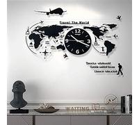 Decoraciones de Eid para el hogar, Reloj de Pared con Mapa del Mundo, Reloj de Pared con Personalidad nórdica, Reloj silencioso de acrílico Moderno y Sencillo para Sala de Estar, decoración Creativa.