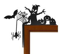 Decoraciones de esquina de puerta, letrero aterrador de metal | Ornamento de horror de puerta para Halloween, dormitorio, casa embrujada, sala de estar, baño, apartamento, dormitorio