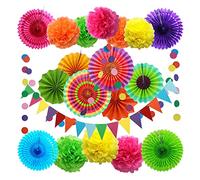 Decoraciones de fiesta, abanicos de papel colgantes para cumpleaños, decoraciones de novia