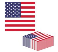 Decoraciones de fiesta americana, 50 servilletas de papel rojo, blanco y azul, servilletas de papel con estrellas y tiras, servilletas de cóctel para el Día de los Veteranos, elecciones del 4 de julio