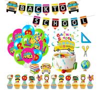 Decoraciones de fiesta de comienzo escolar reutilizable prefabricado | Decoración para el primer día de clases, oficina, guardería, preescolar, primaria, intermedio, educación en casa