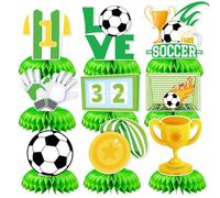 Decoraciones de fiesta de fútbol, 9 piezas de centro de mesa con temática de fútbol para niños, temática deportiva, cumpleaños, baby shower, suministros de decoración de fiesta