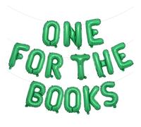 Decoraciones de fiesta de primer cumpleaños con temática de libro de cuentos, uno para los libros, decoración de globos verdes, primer capítulo, club de libros, suministros para baby shower, para