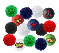 Decoraciones De Fiesta Ninja Suministros de Fiesta de Guerrero Ninja Linternas De Papel Pegatinas Pompones para Ninja Theme Cumpleaños Baby Shower