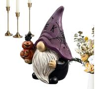 Decoraciones de Gnome de Halloween - Escultura gnoma de resina gótica para uso interior y exterior, decoración espectral para mueble de TV, estante, entrada, jardín, patio, patio, escritorio y centro