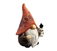 Decoraciones de Gnome de Halloween - Escultura gnoma de resina gótica para uso interior y exterior, decoración espectral para mueble de TV, estante, entrada, jardín, patio, patio, escritorio y centro