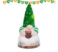 Decoraciones De Gnomos Irlandeses Para El Hogar - Green Faceless St. Patrick's Day Dwarf - Lentejuelas Diseño De Colección Para Mesillas De Noche Pertuo Día De San Patricio, Estos Gnomos