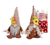 Decoraciones de Gnomos para Acción de Gracias, 2 piezas Decoraciones de de otoño sin rostro, Decoración para bandeja escalonada Hojas de arce GNOME - para interior Chimenea Estantería