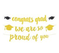 Decoraciones de graduación Felicitaciones Garland Banner Felicitaciones Decoraciones de graduación We Are So Proud of You Banner Gold Graduation Bunting Decoraciones de Fiesta