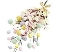 Decoraciones de Guirnalda de Pascua, Guirnalda de Bayas de Primavera | con tallos y ramas de flores de primavera coloridas | Guirnalda de Pascua Guirnalda de Primavera Rústica,