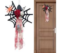 Decoraciones de Halloween - Creepy Spider Skull Props, Haunted House Decor | Adorno de tamaño mediano con textura realista, decoración de pared de terror para ventana de fiesta de puerta de casa en