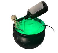 Decoraciones de Halloween de interior, Cauldron Halloween Decor with Magic Floating Potion Bottles and Difusor, Witches Bowl Hocus Pocuss Party Decoration for Spooky Vintage Home Kitchen Table