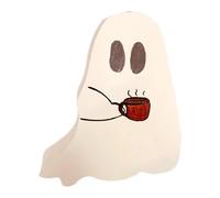 Decoraciones de Halloween de madera fantasma, letreros de fantasmas lindos | Decoraciones de Halloween para interiores | Cartel de mesa de madera rústica | Accesorio de bandeja escalonada espeluznante