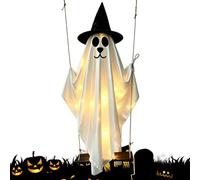 Decoraciones De Halloween Exterior Perro Fantasma Columpiante Iluminado 150