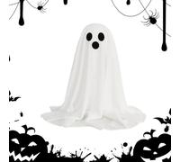 Decoraciones de Halloween - Linda estatua de fantasma iluminada, estatuilla espeluznante que funciona con pilas de 37 x 13 cm, de escritorio de PP de poliéster con control remoto | Estacional p