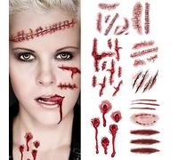 Decoraciones de Halloween para fiestas, calcomanías de cicatriz de Halloween, súper realistas, todo tipo de pegatinas, trípode de cabina de fotos (B, talla única)