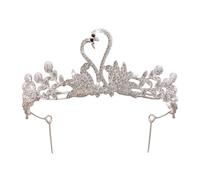 Decoraciones de Halloween para jardín, bodas plateadas para mujeres y niñas, diademas de cristal para novia, para bodas y fiestas, decoraciones de Halloween reutilizables de metal (B, 13 x 5,5 cm)