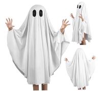 Decoraciones de Halloween, Poncho de Fantasma Capa de Fantasma Aterradora de Halloween para niños 39.4 '' de Largo Agradable para la Piel y fácil de Usar Disfraz de Capa para niños de 5 a 7 años Fies