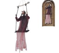 Decoraciones de Halloween | Scary Grim Swinging Ghost,Horror Grim Accesorios con luz de sonido para pared Porche al aire libre Inicio Campfire House Yard