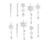 Decoraciones De Hielo - Juego De 10 Piezas En Forma De Copo De Nieve Inquebrantable | Decoración De Invierno para Espacios Interiores Y Exteriores | Caramelos De Vacaciones - Pared Ventana Puerta C