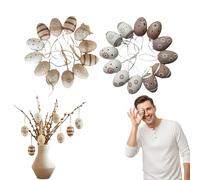 Decoraciones de Huevos de Pascua Pintados y Dorados | 24 Huevos de Pascua Coloridos para Manualidades y Decoración | Accesorios para Fiesta de Pascua y Primavera